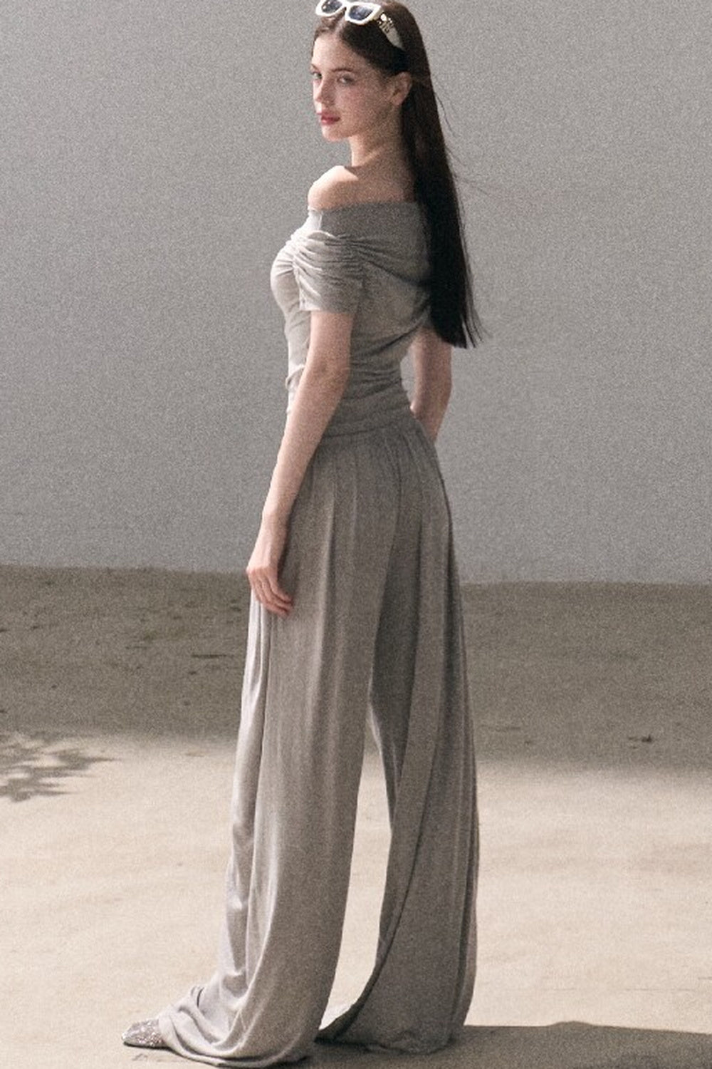 Lyocell Off-Shoulder Two-Piece Set-Up