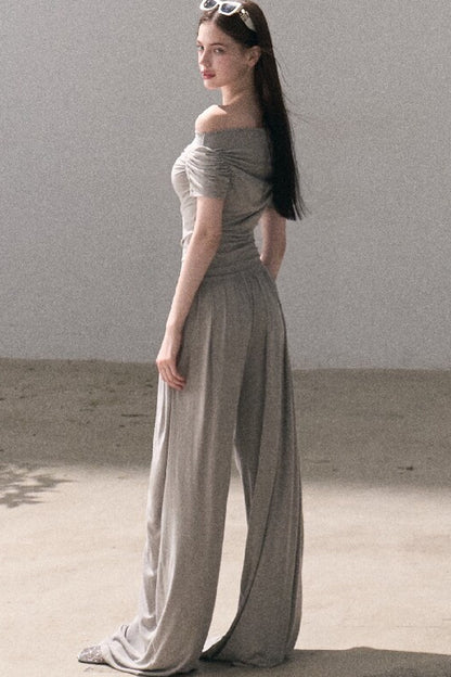 Lyocell Off-Shoulder Two-Piece Set-Up