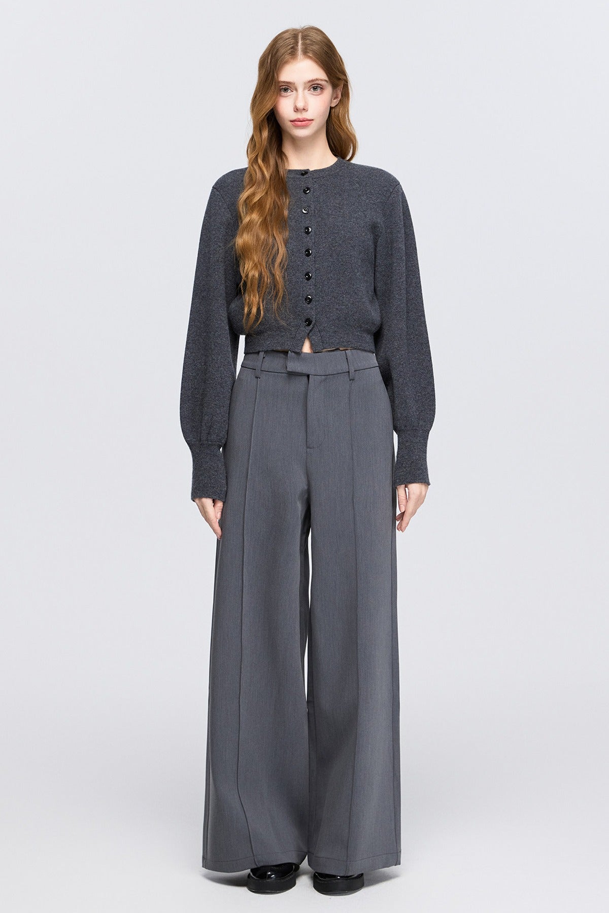 Pure Wool Round Neck Cardigan