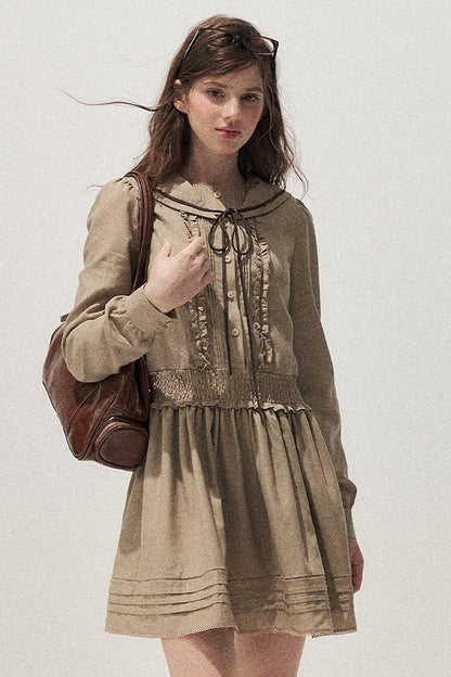 Lyocell Sailor Collar Dress