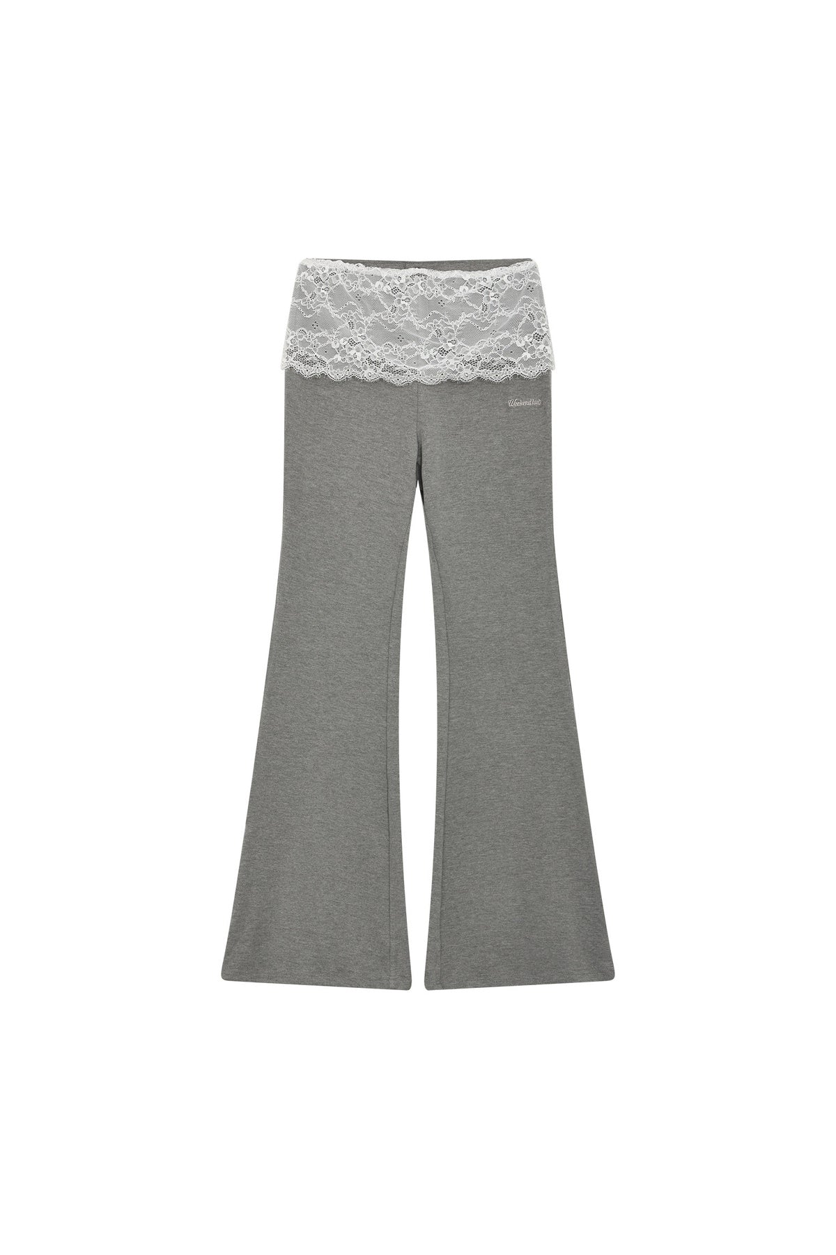 Low-Waist Elastic Lace Flared Pants