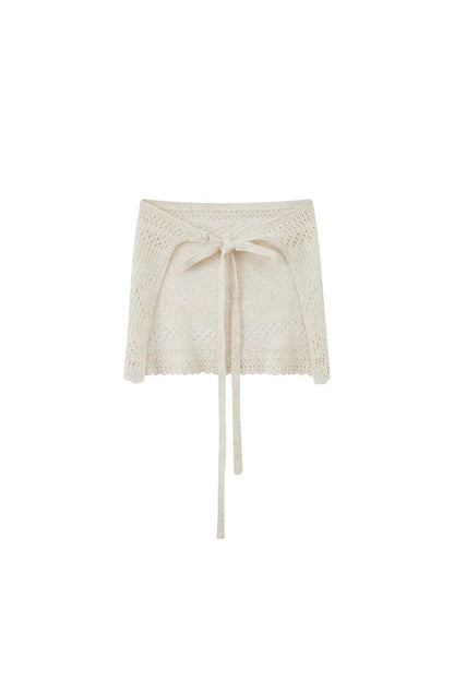 Asymmetrical Knit Off-Shoulder Top Set