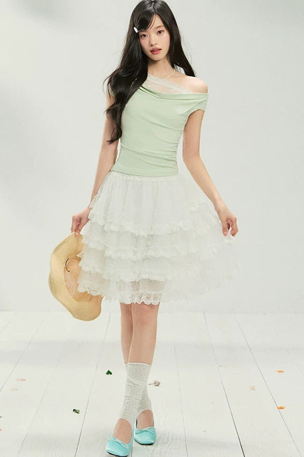 Lace Off-Shoulder T-Shirt