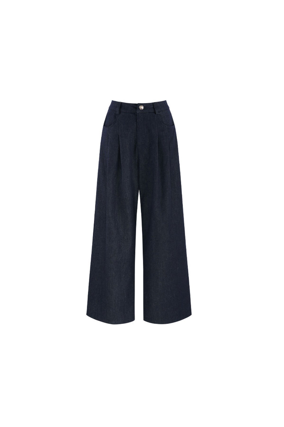 Doll Collar Shirt and Wide-Leg Pants Set-Up