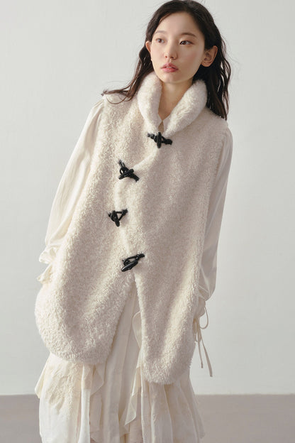 Beige Faux Shearling Vest