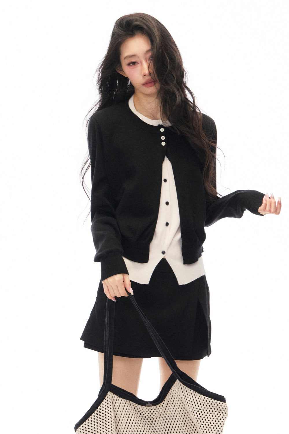 Knit Two-Piece Cardigan Jacket Set-Up