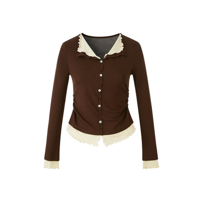 Miu-Style Collared Knit Sweater