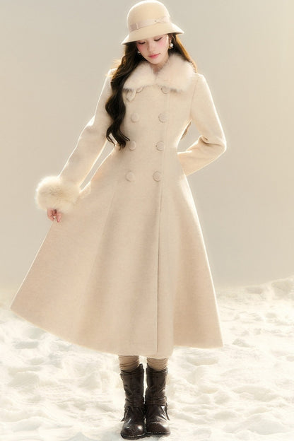 Oatmeal Camel Hepburn Style Long Coat