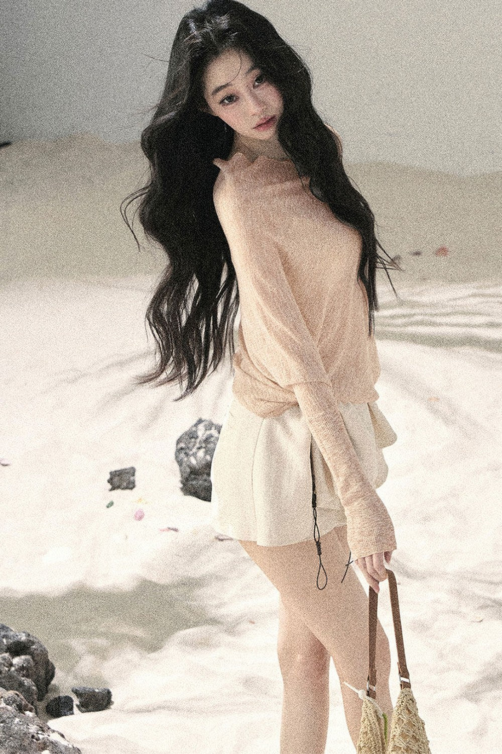 Conjunto de Top Hazy Mist Sin Hombros