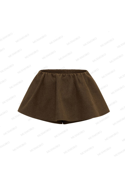 Elastic Waist A-Line Skirt