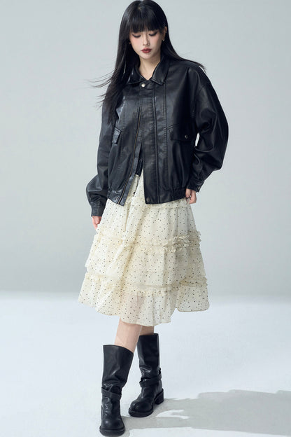 Short Black Leather Jacket