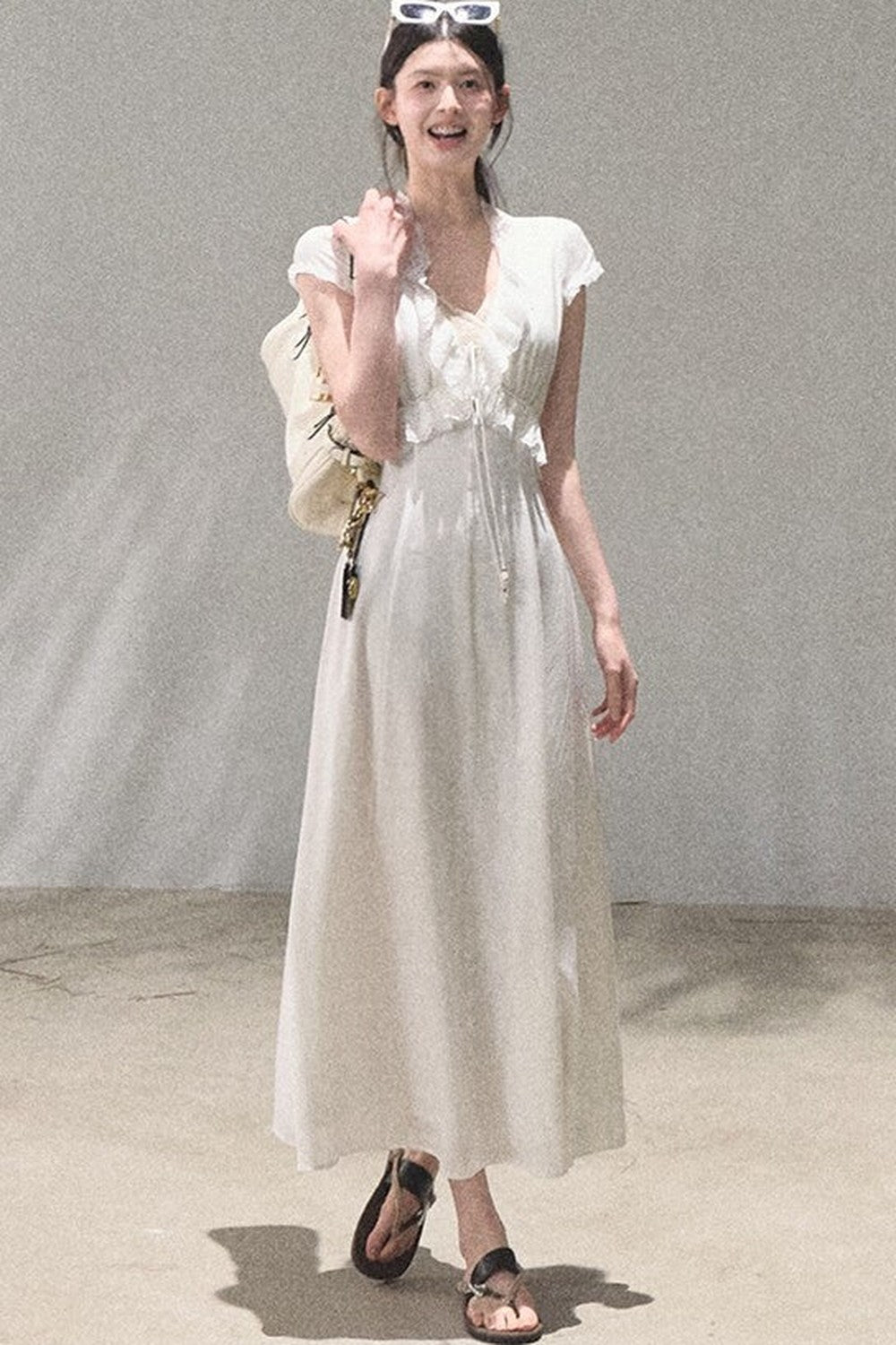 Lyocell Linen Lace Dress Set