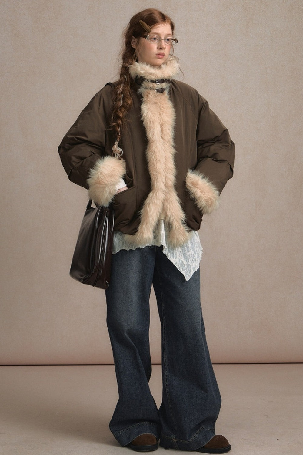Short Fur Collar Down Jacket