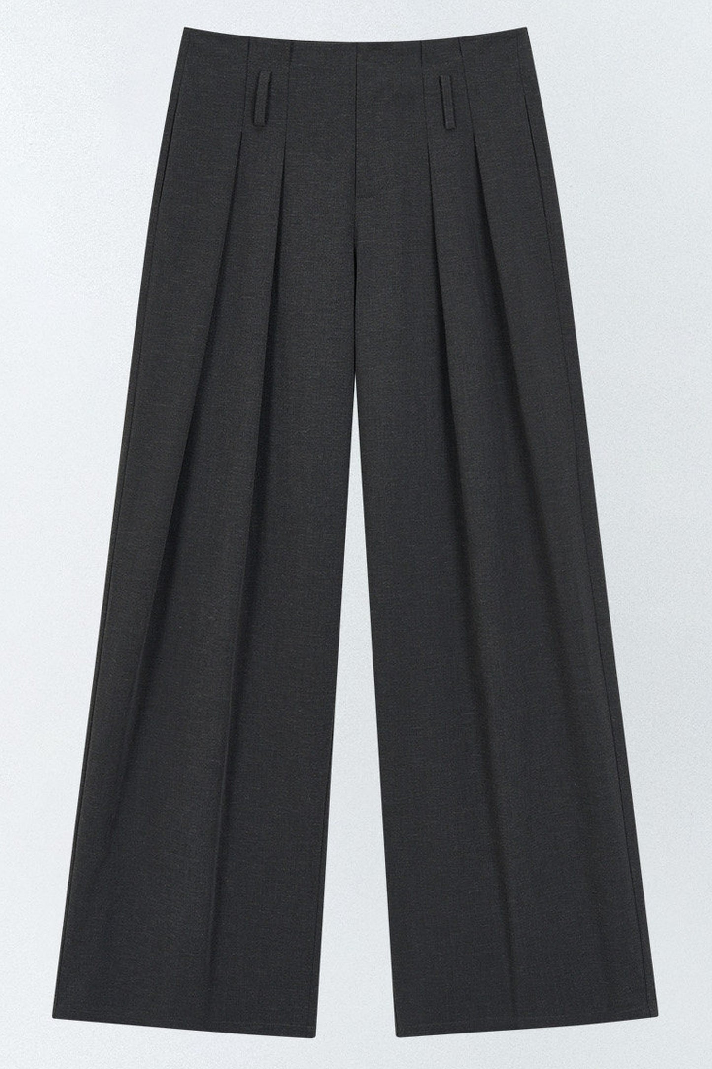 Gray Pleated Suit Pants