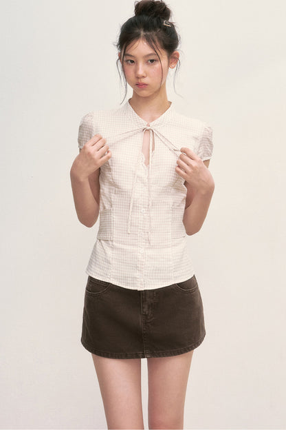 Preppy Puff-Sleeve Blouse
