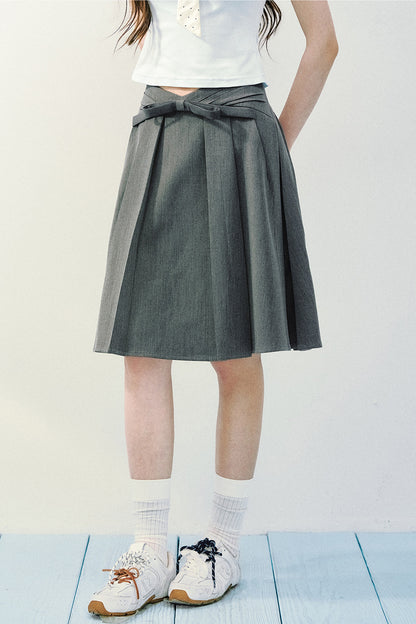 Asymmetrical Pleated Midi Skirt