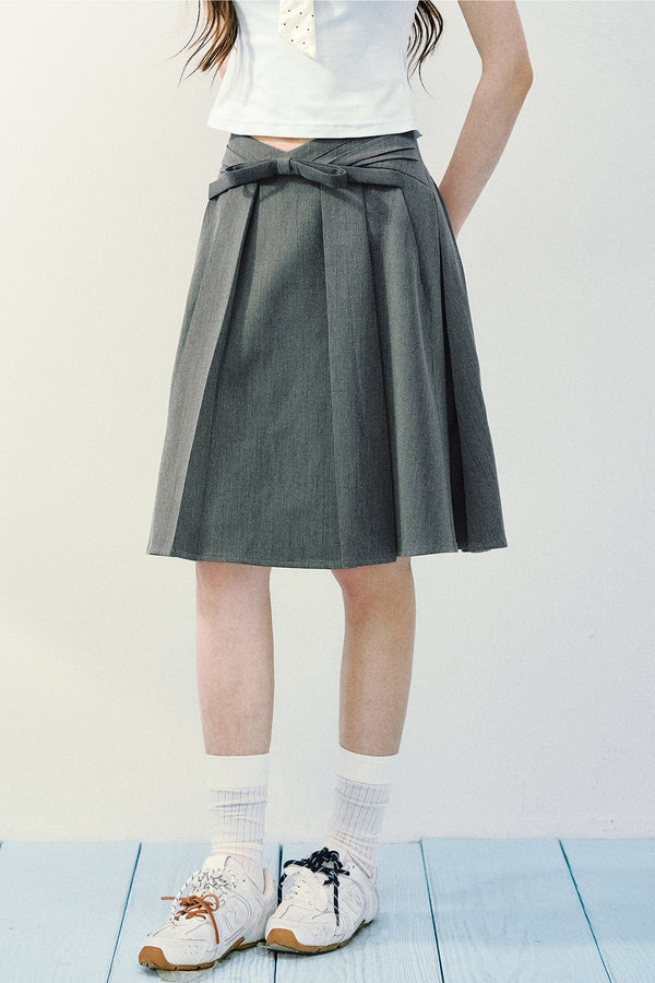 Asymmetrical Pleated Midi Skirt