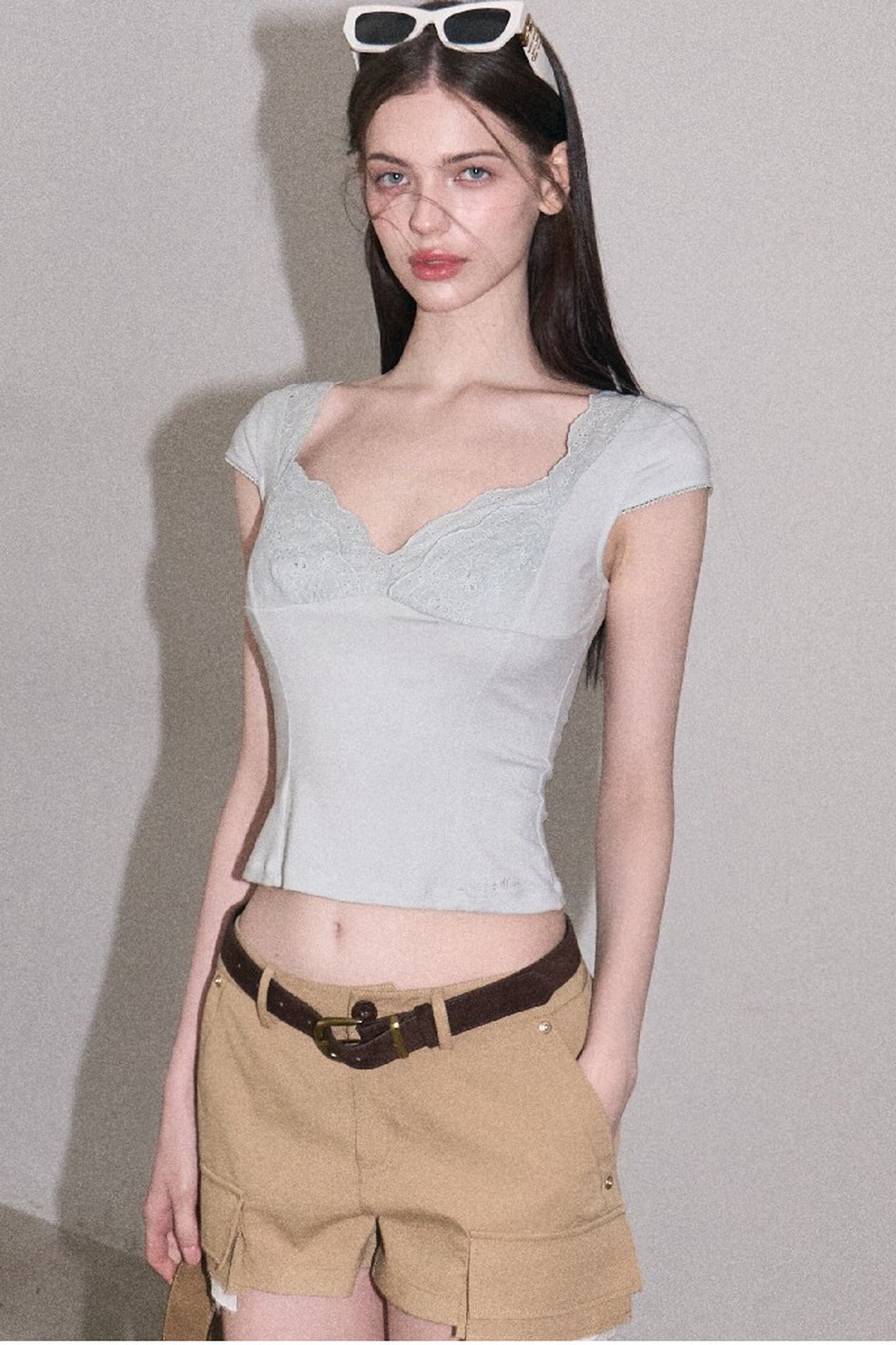 Color-Blocked Linen Pants