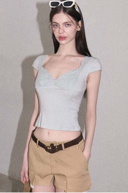 Color-Blocked Linen Pants