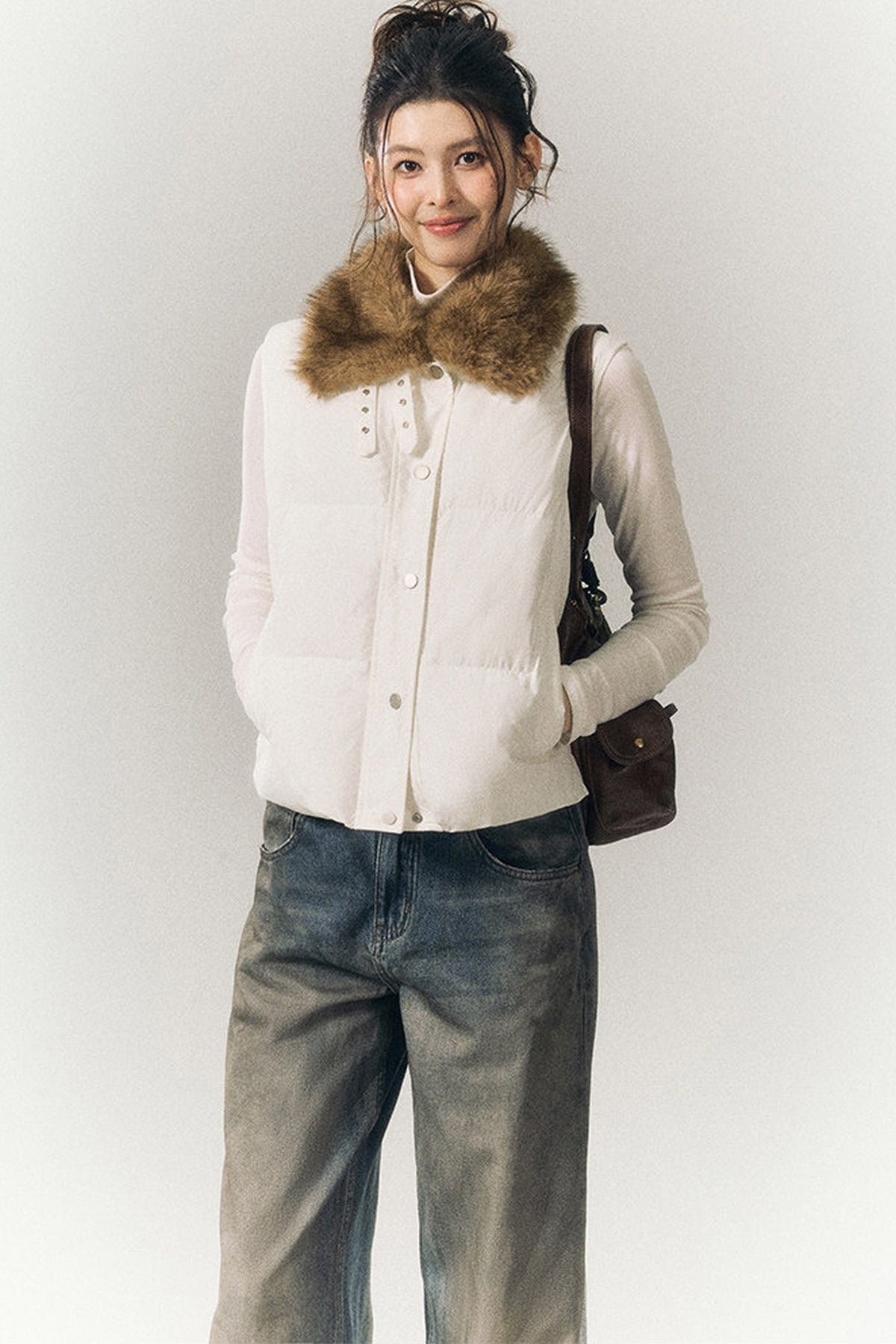 Stand Collar Padded Vest