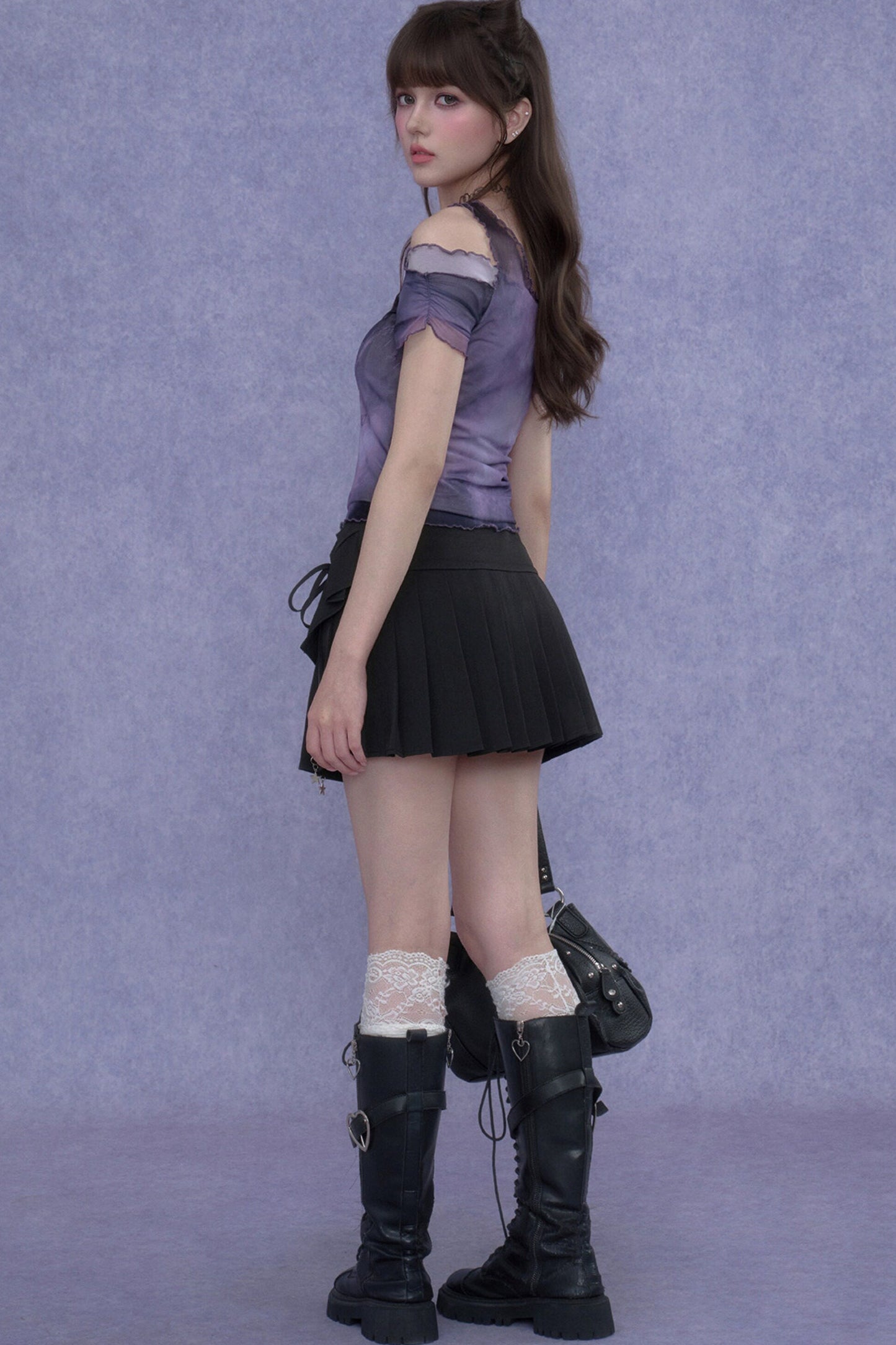 Two-Tone Pleated Skirt set-Up