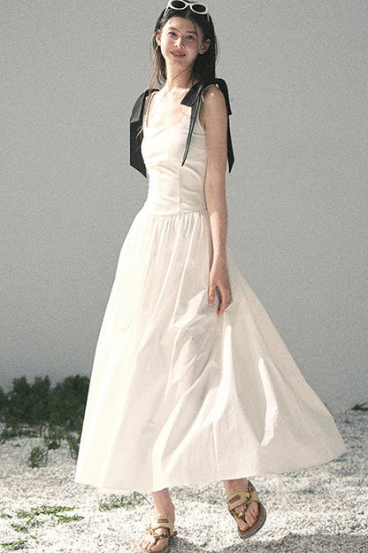Vestido de tirantes de estilo francés