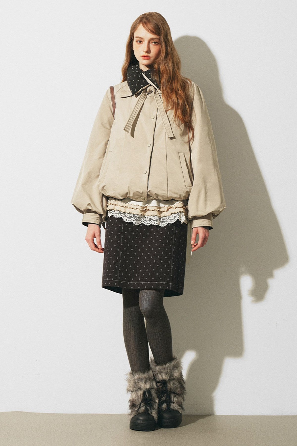 Reversible Polka Dot Bow Down Jacket