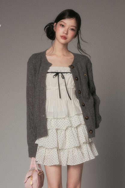 Long-Sleeved Floral Embroidered Cardigan