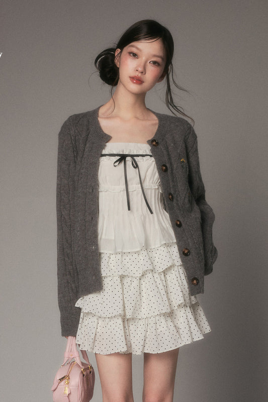 Long-Sleeved Floral Embroidered Cardigan
