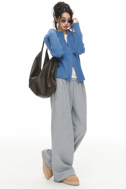Blue Knitted Cardigan Set-Up