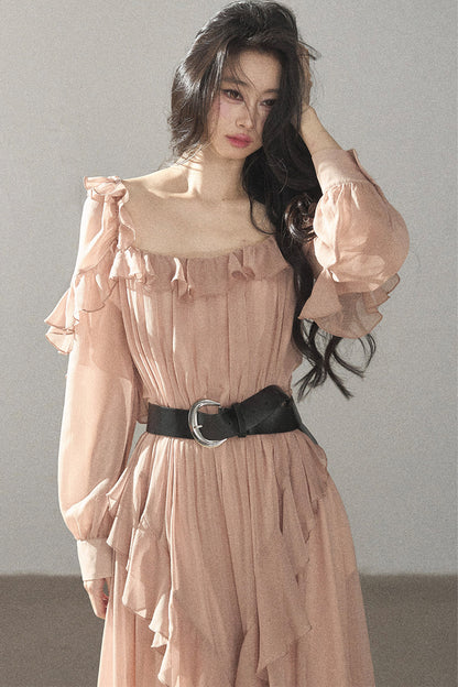 Ruffled Long Dress