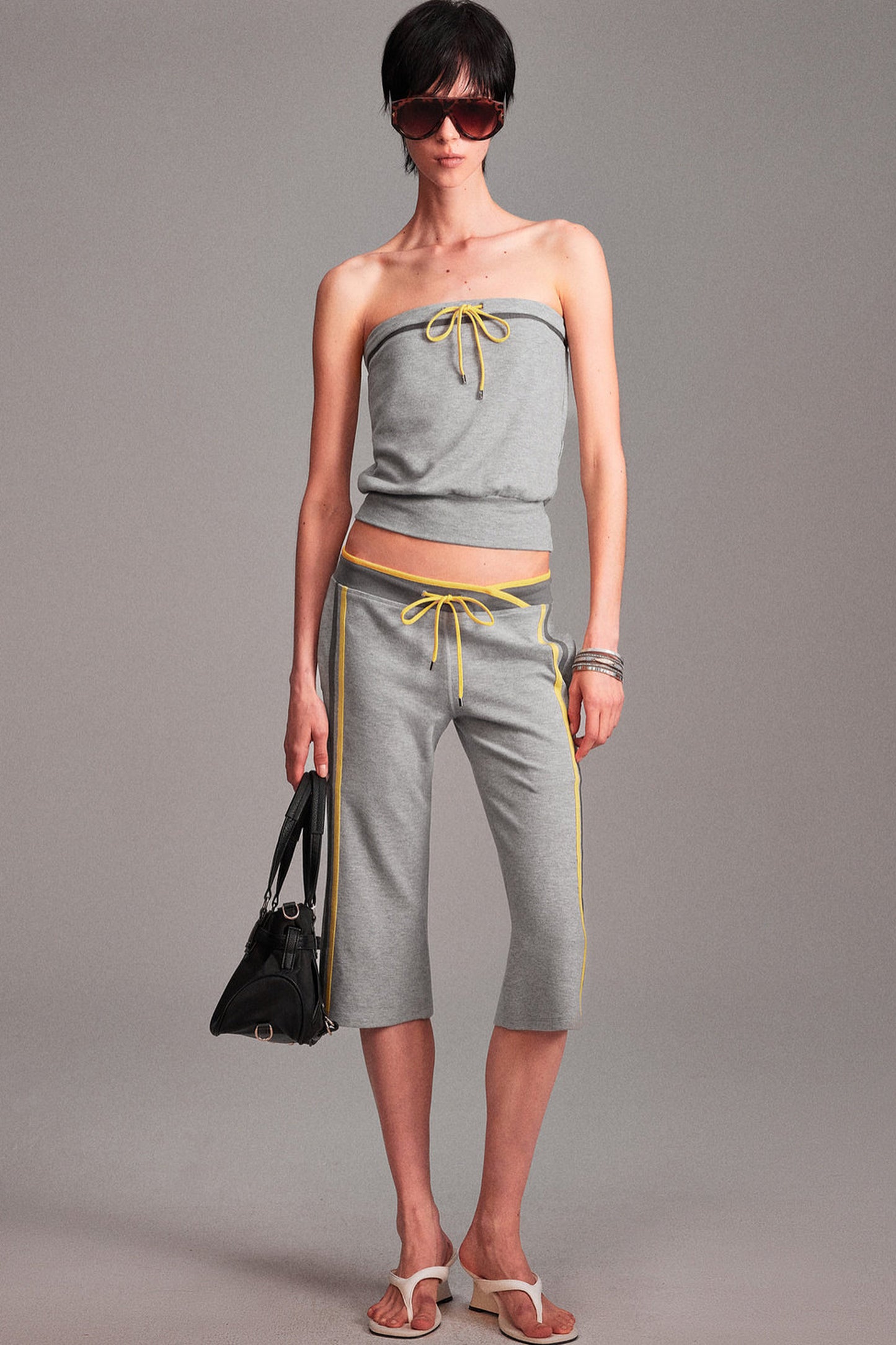 Color-Blocked Drawstring Tube Top