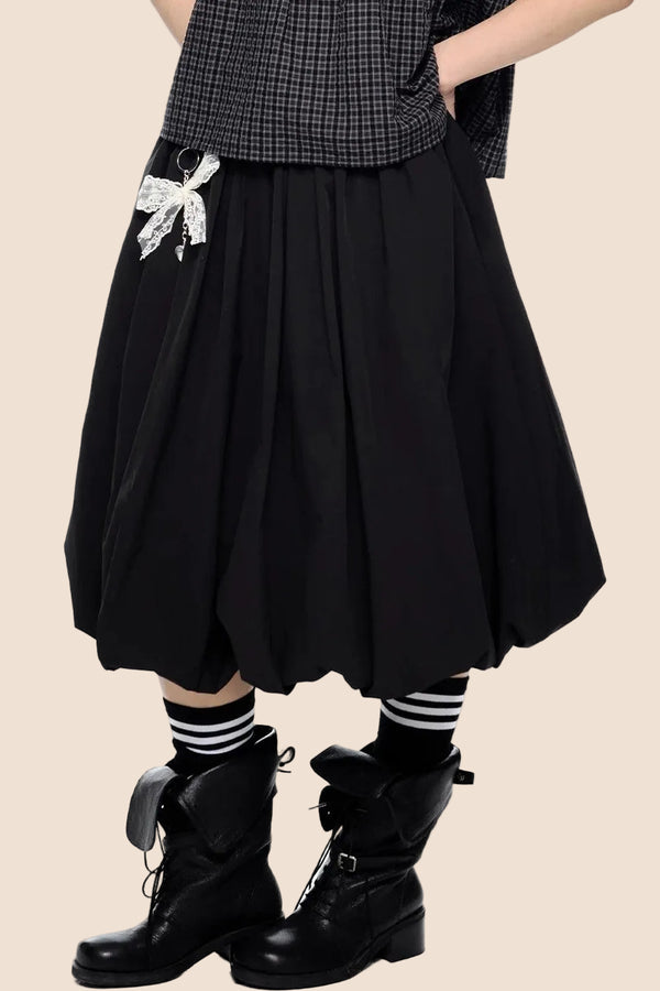 Plaid Tie Doll Collar T-Shirt Set-Up