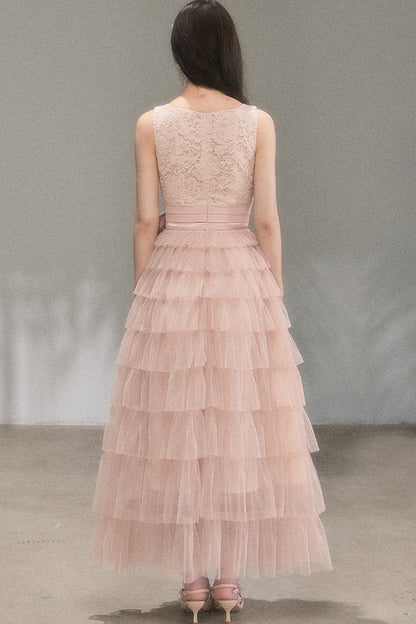 Retro French Lace Cake Dress