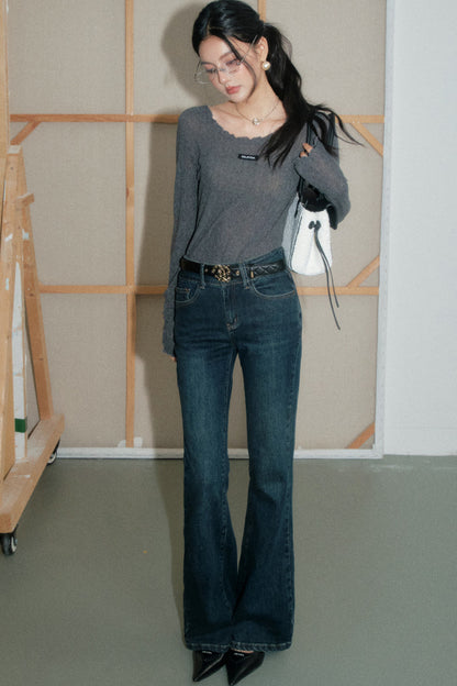 Ruffled Knit Top and Pants Set-Up