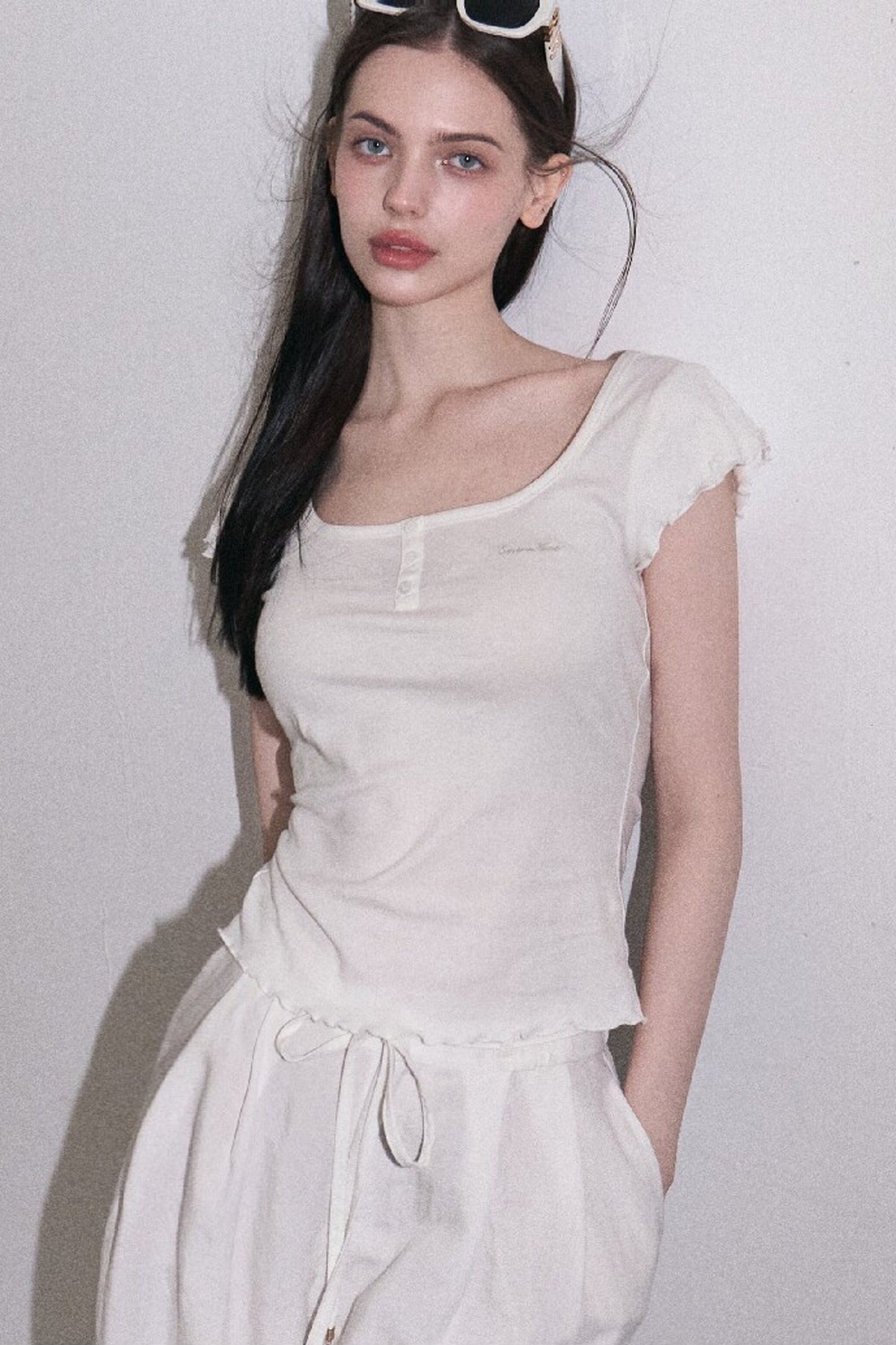 Lyocell Wool Embroidered Top