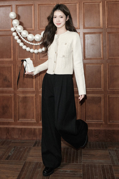 Low-Waisted Wide-Leg Trousers