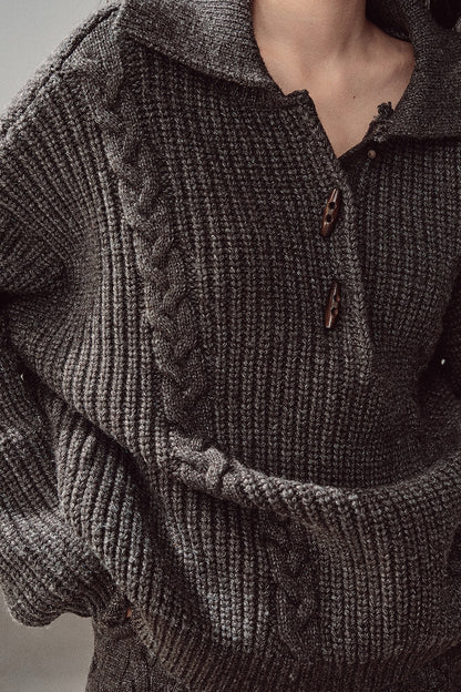 Silent Valley Wool Cable Knit Sweater and Pants Set-Up