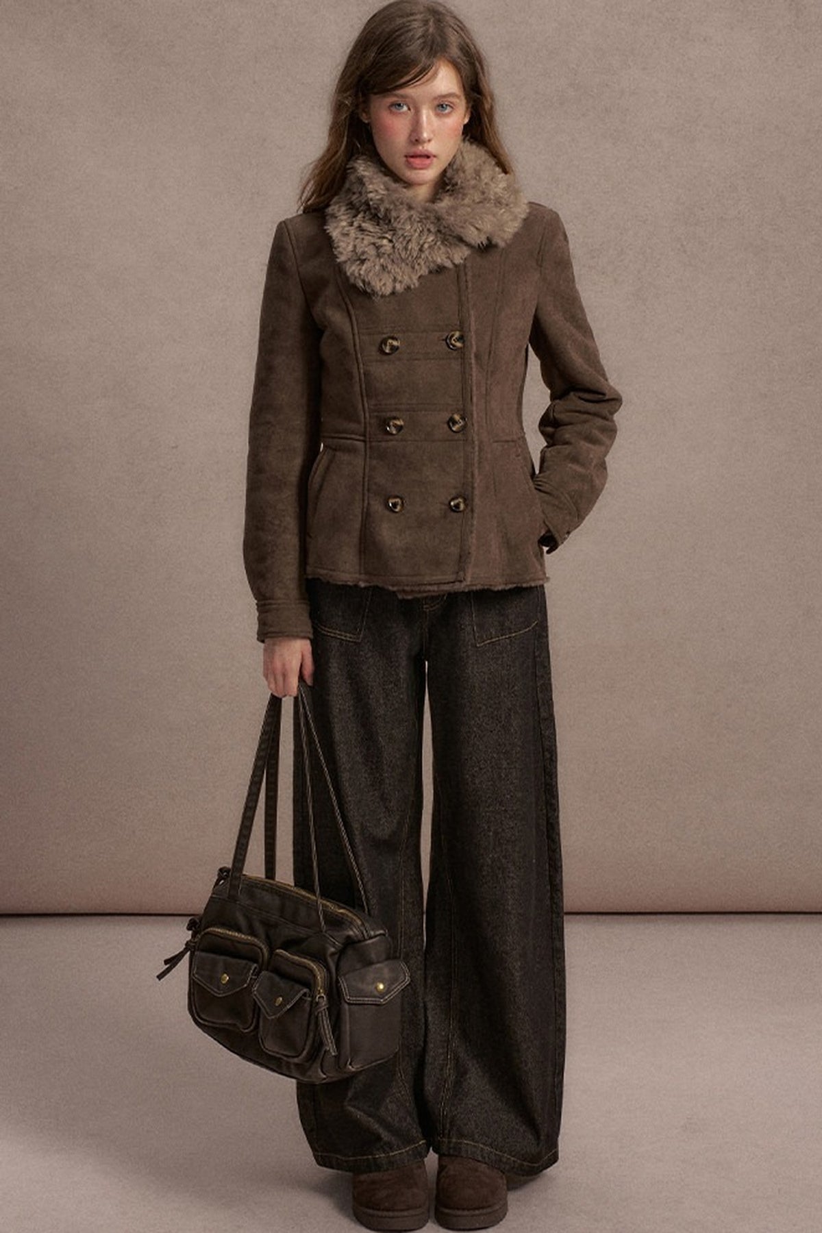 Lapel Fur Collar Jacket