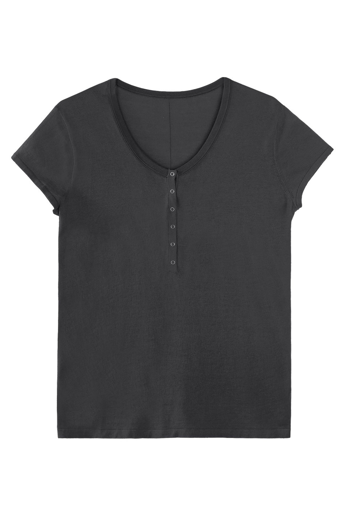 Maglia Henley a maniche corte in fibra di cellulosa rigenerata