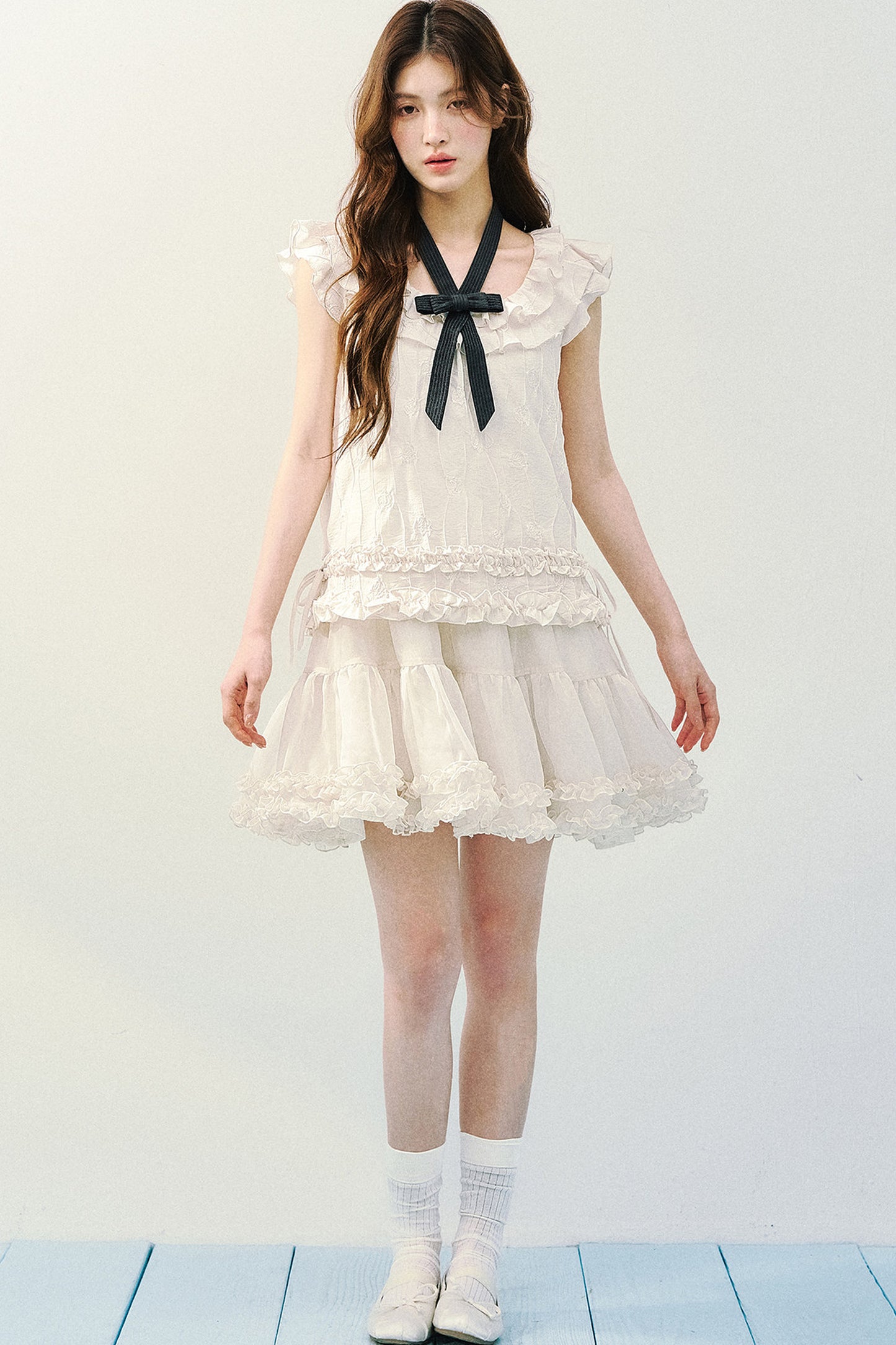 Rose Ruffled A-Line Dress