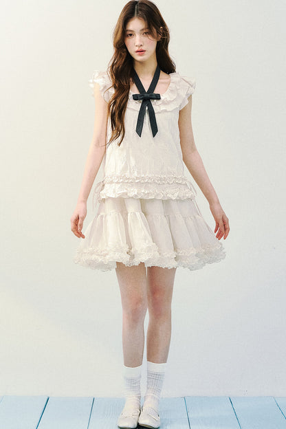Rose Ruffled A-Line Dress