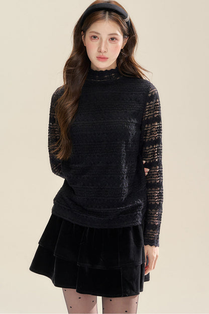 Lace High Neck Blouse
