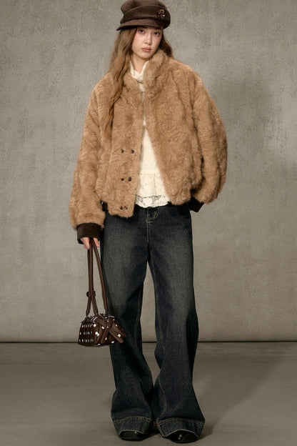 Reversible Faux Suede Plush Jacket