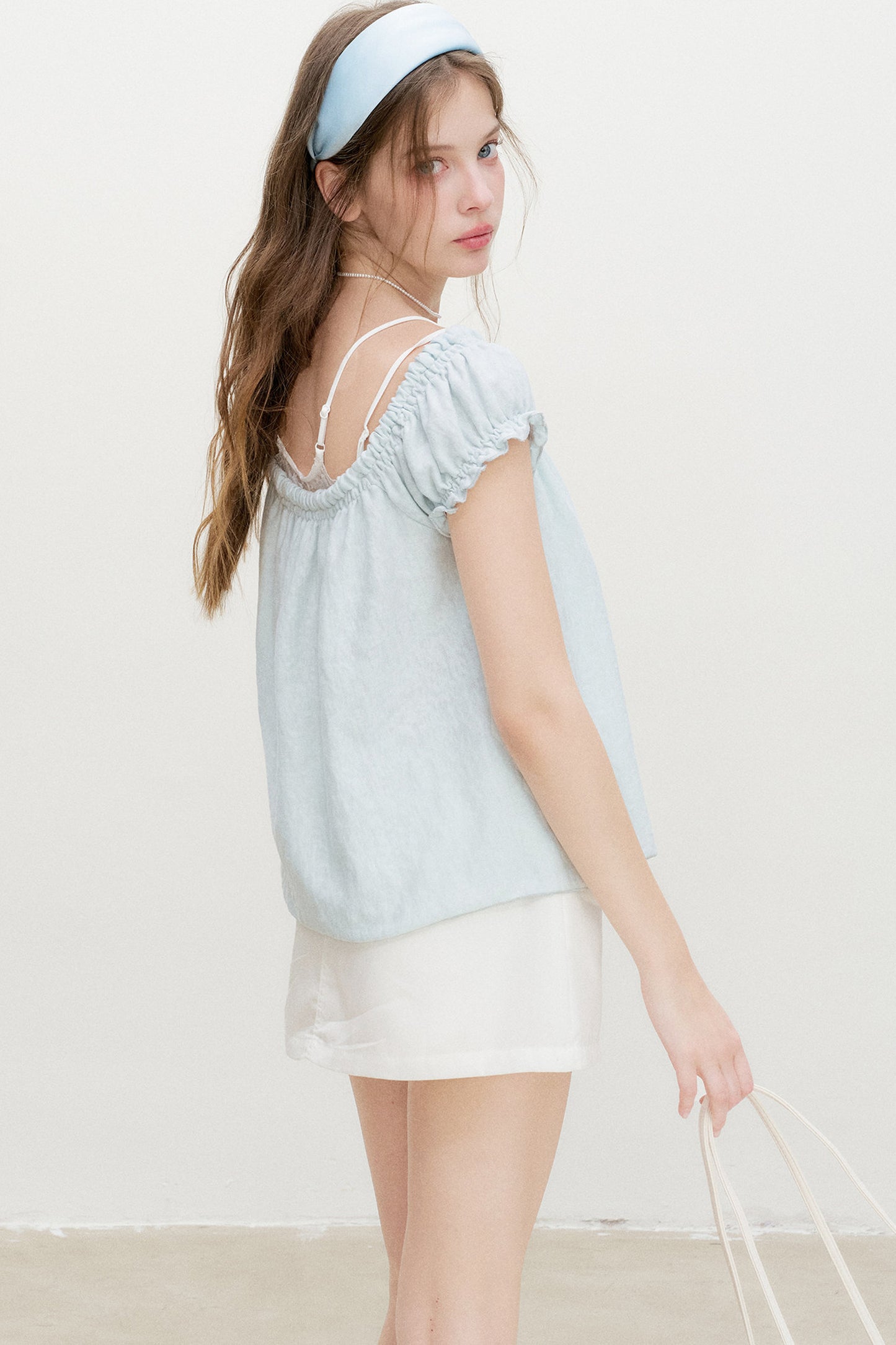 Snowflake Cotton Short-Sleeve Babydoll Top