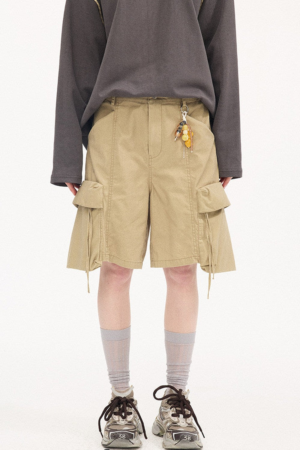 Khaki Washed Pocket Shorts