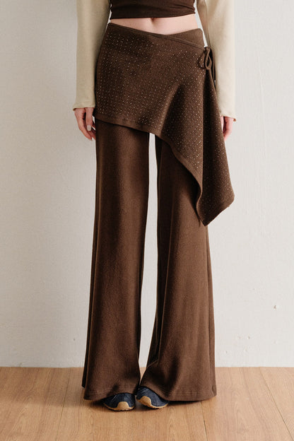 Twisted Batwing Camisole Top And Tassel Draped Pants Set-Up