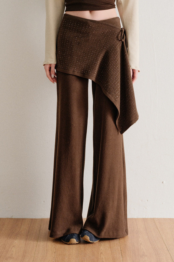 Twisted Batwing Camisole Top And Tassel Draped Pants Set-Up