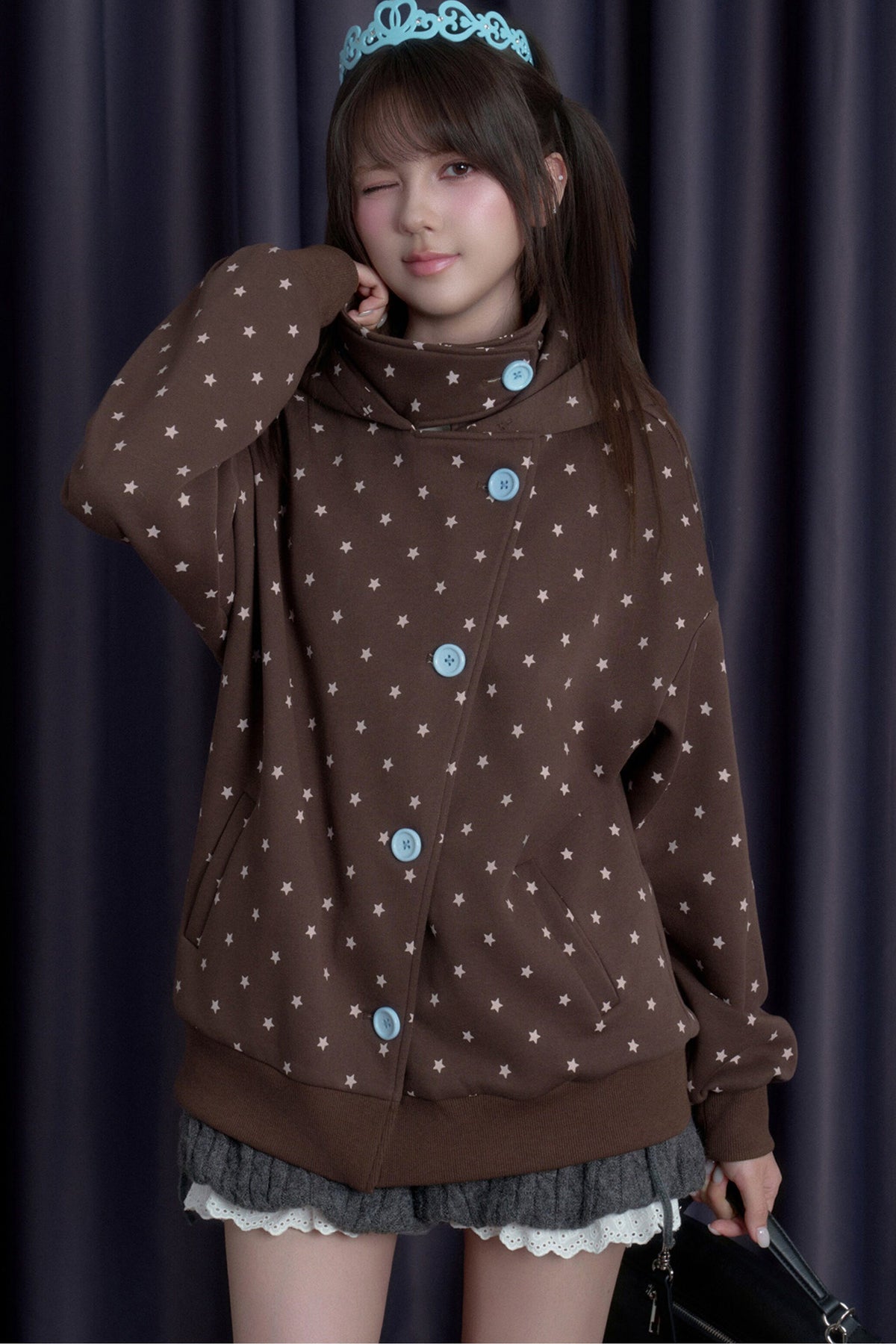Star Cat Ear Fleece-Lined Jacket