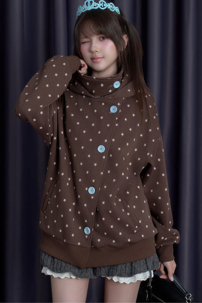 Star Cat Ear Fleece-Lined Jacket